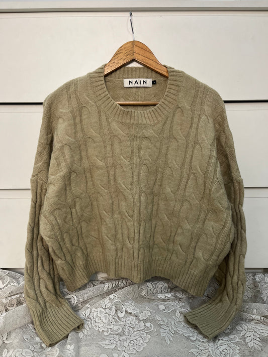Cable Knit Chunky Soft Sweater-Bust 46