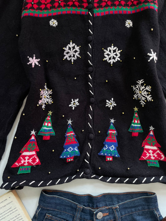 Erika Embroidered Christmas Sweater-Bust 44
