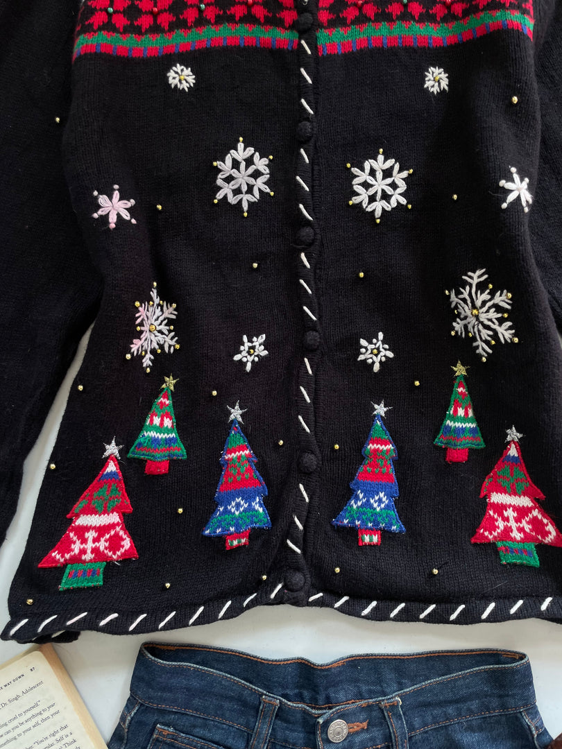 Erika Embroidered Christmas Sweater-Bust 44