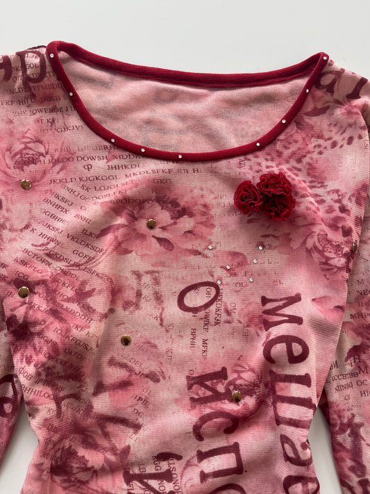 Y2k Pink Top-Bust 44 to 46