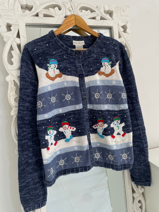 White Stag Embroidered Christmas Sweater-Bust 40