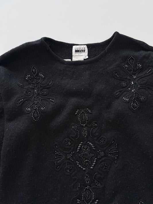 Leslie Fay Hand Embroidered Sweater-Bust 50