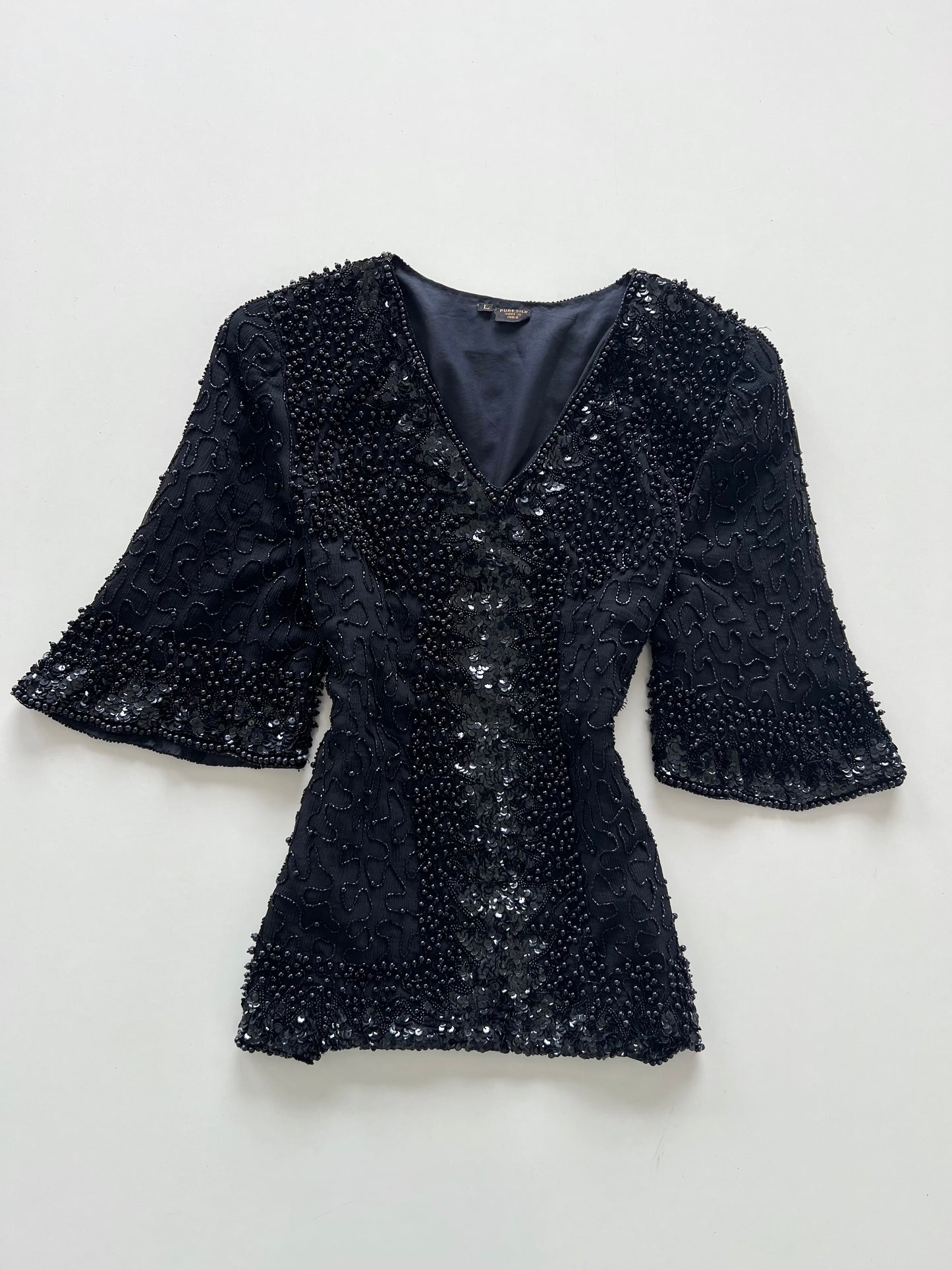100% Pure Silk Heavily Embroidered Top-Bust 44