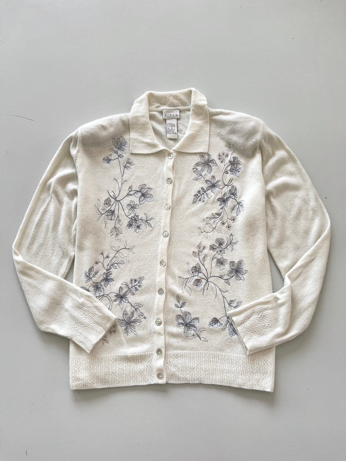 Koret Hand Embroidered Cardigan Sweater-Bust 46
