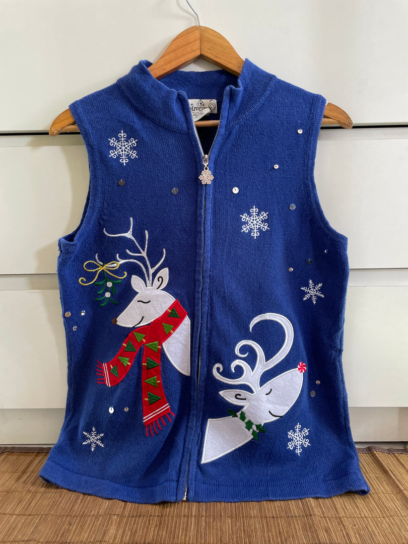 Embroidered Christmas Sweater-Bust 36