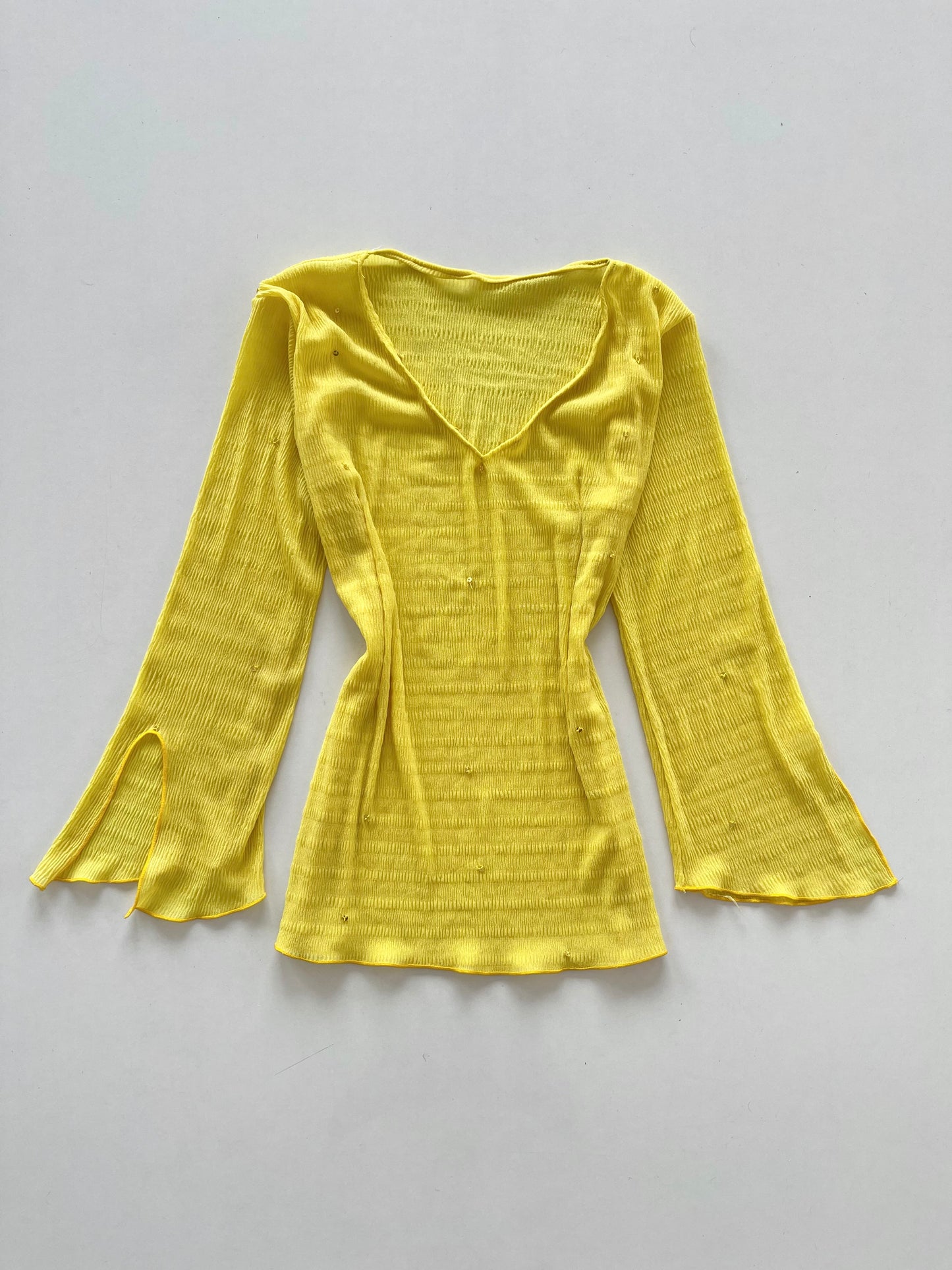 Yellow Sheer Top-Bust 36