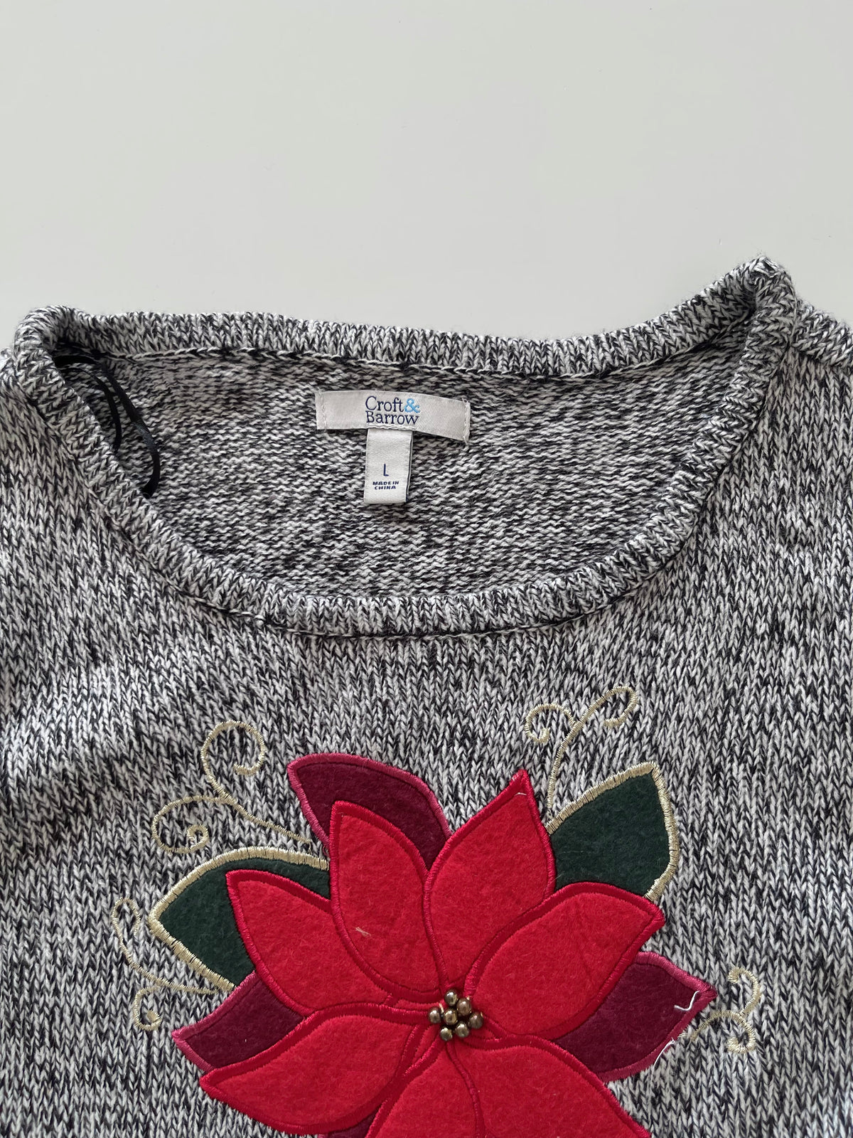 Croft&Barrow Embroidered Sweater-Bust 42