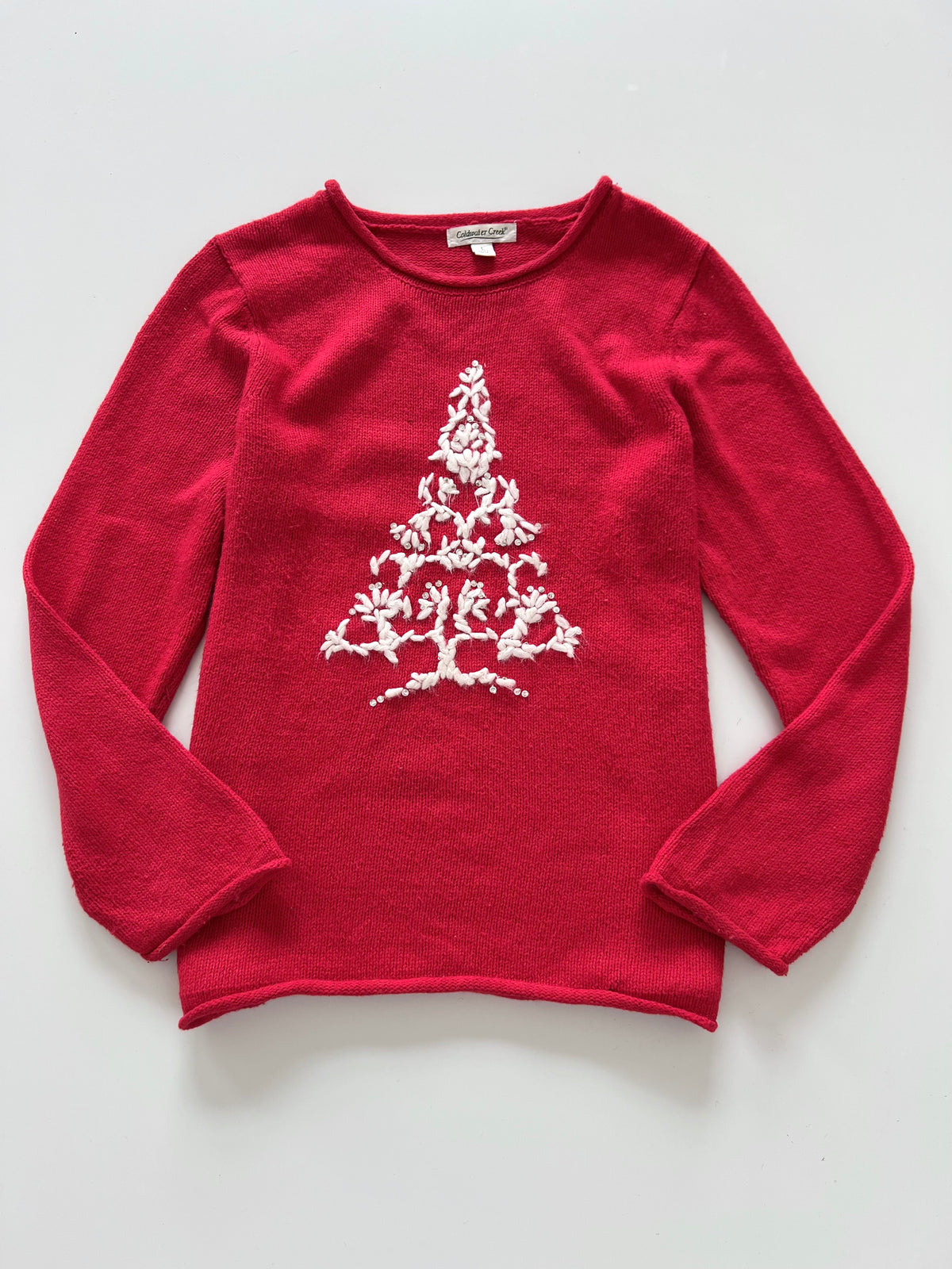 Coldwater Creek Embroidered Christmas Sweater-Bust 42