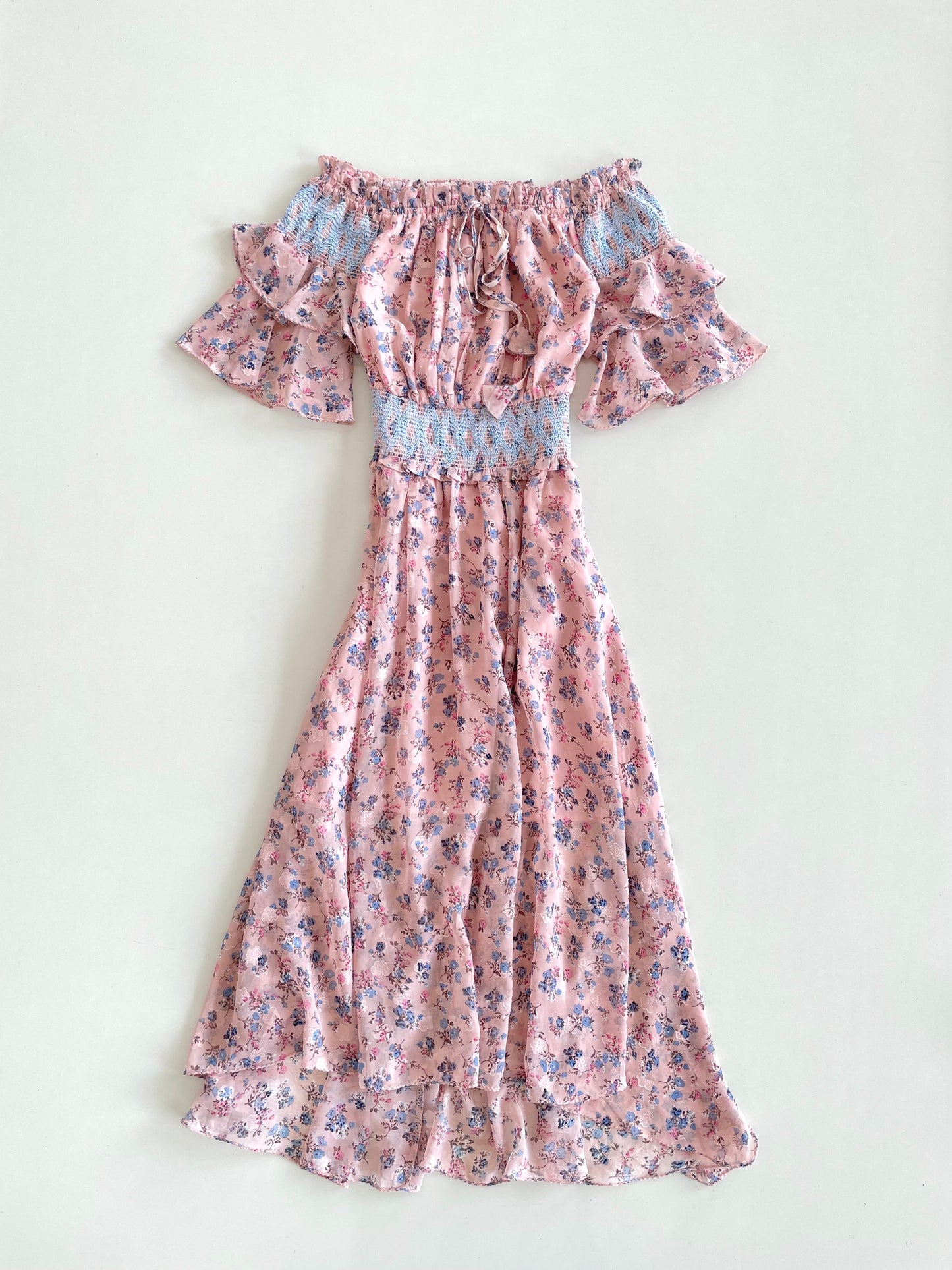 Floral Ruffle Dress-Bust 34 to 36
