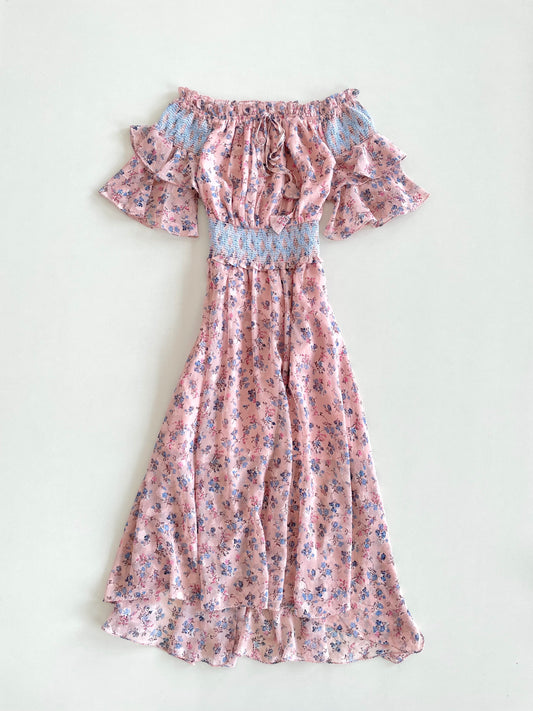 Floral Ruffle Dress-Bust 34 to 36