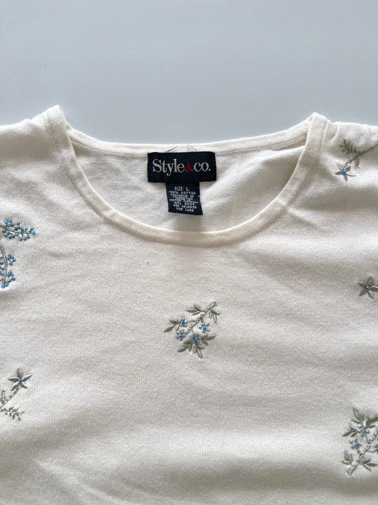 Style&Co Embroidered Vest Sweater-Bust 40