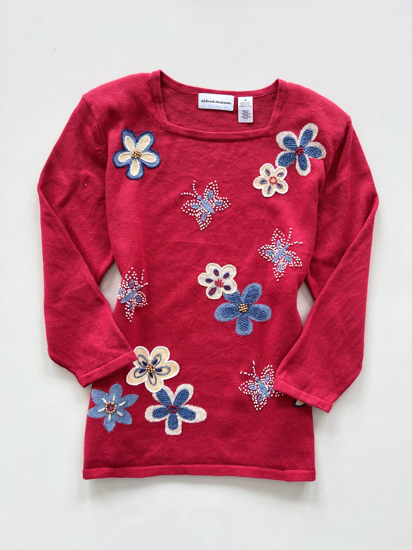 Alfred Dunner Embroidered Sweater-Bust 42
