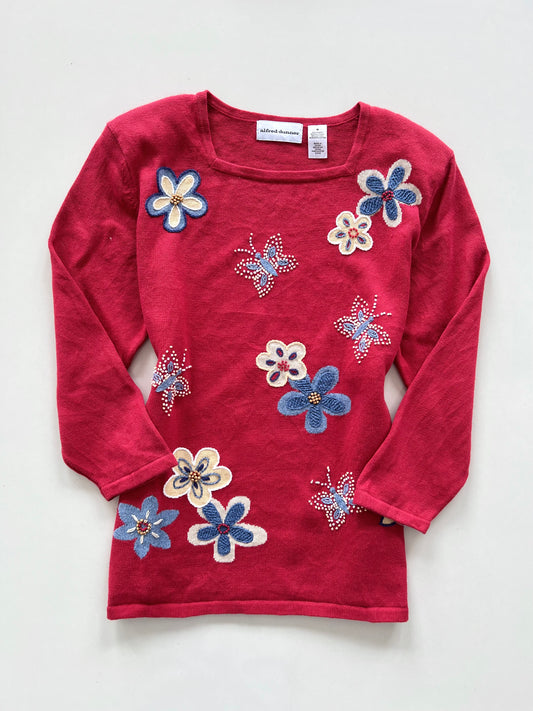 Alfred Dunner Embroidered Sweater-Bust 42
