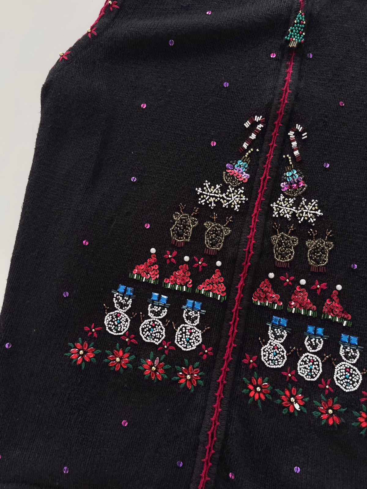 Christmas Embroidered Vest Sweater-Bust 54