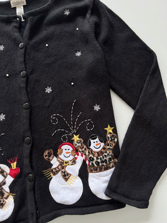 Classic Elements Christmas Embroidered Cardigan Sweater-Bust 46