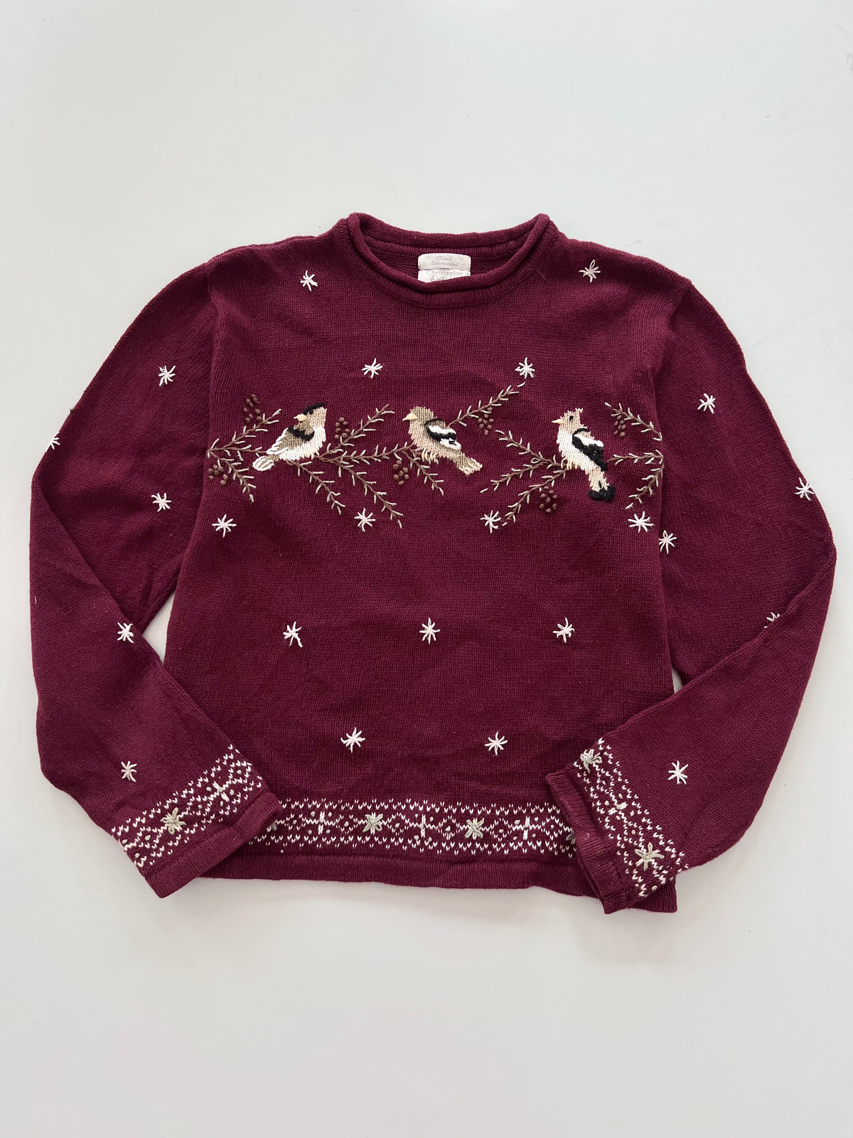 Christopher & Banks Hand Embroidered Sweater-Bust 44