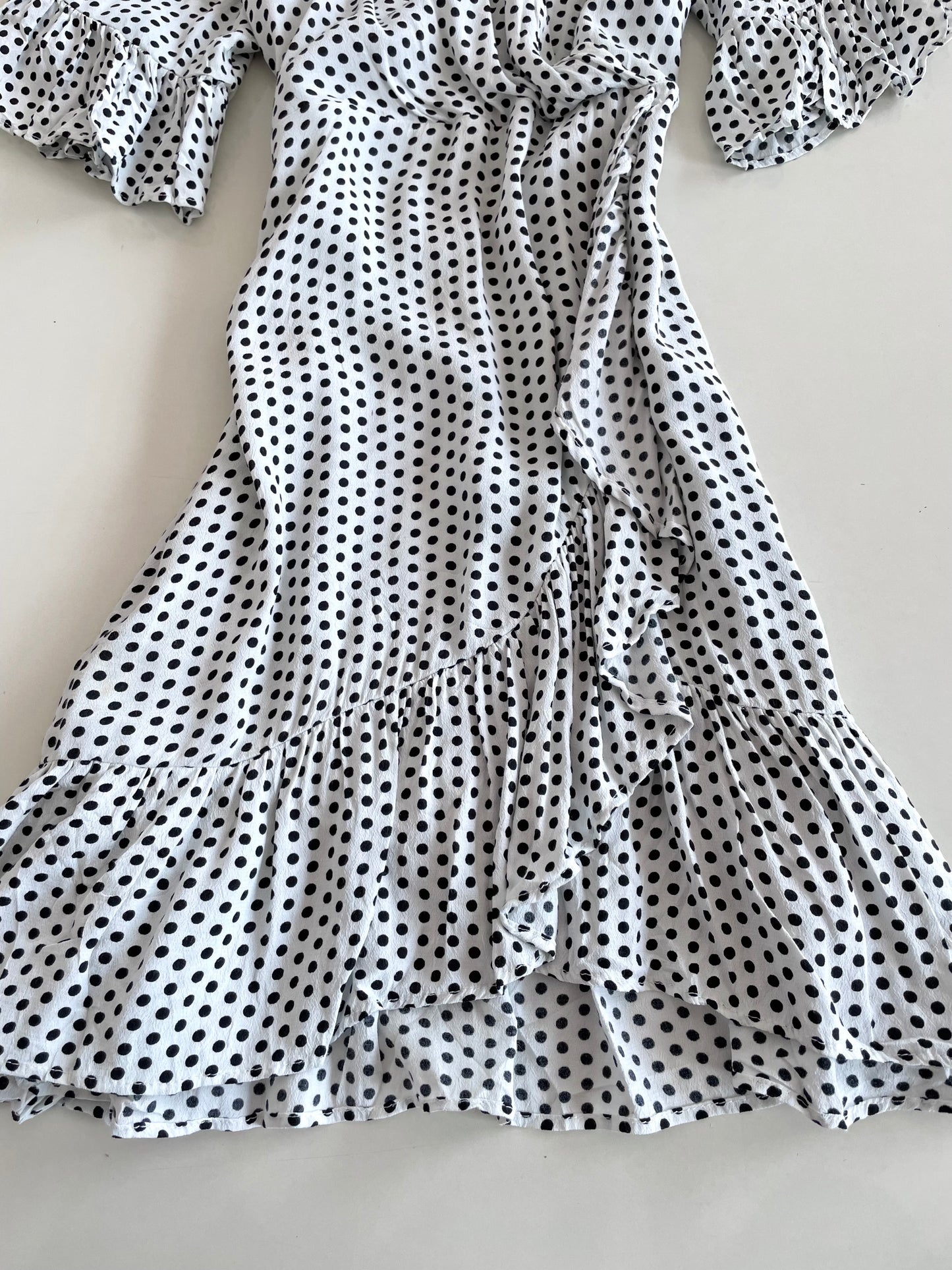 Polka Dot Ruffle Dress-Bust 40 to 42