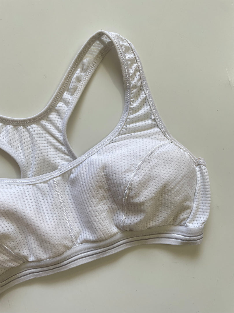 WHITE SPORTS BRA - BUST 30 TO 32