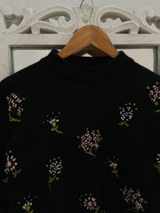 100% Wool Embroidered Sweater-Bust 40