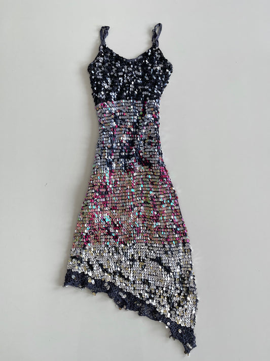 Watcher Asymmetric Sequin Dress-Bust 34