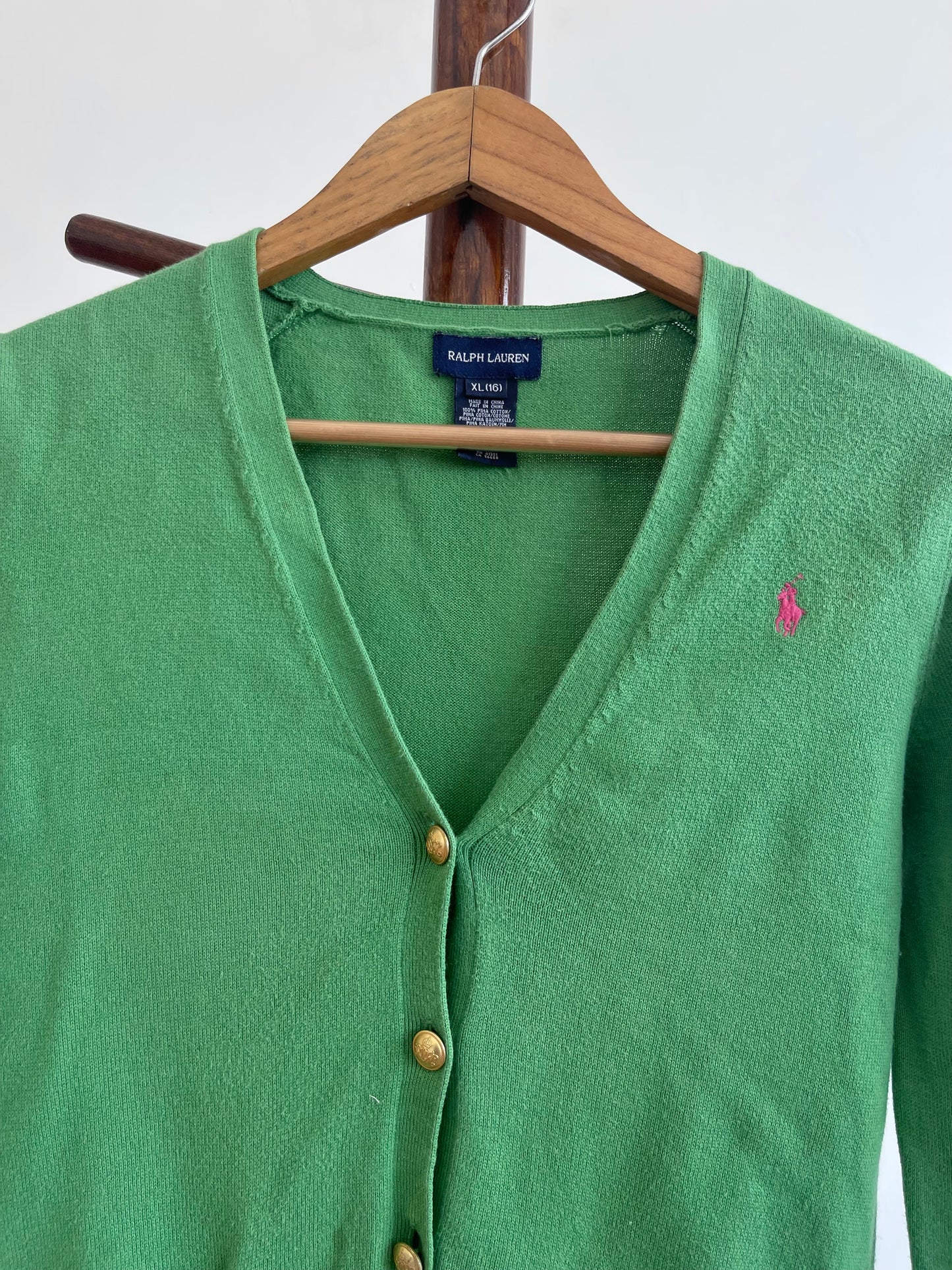 Ralph Lauren 100% Pima Cotton Vintage Cardigan-Bust 34