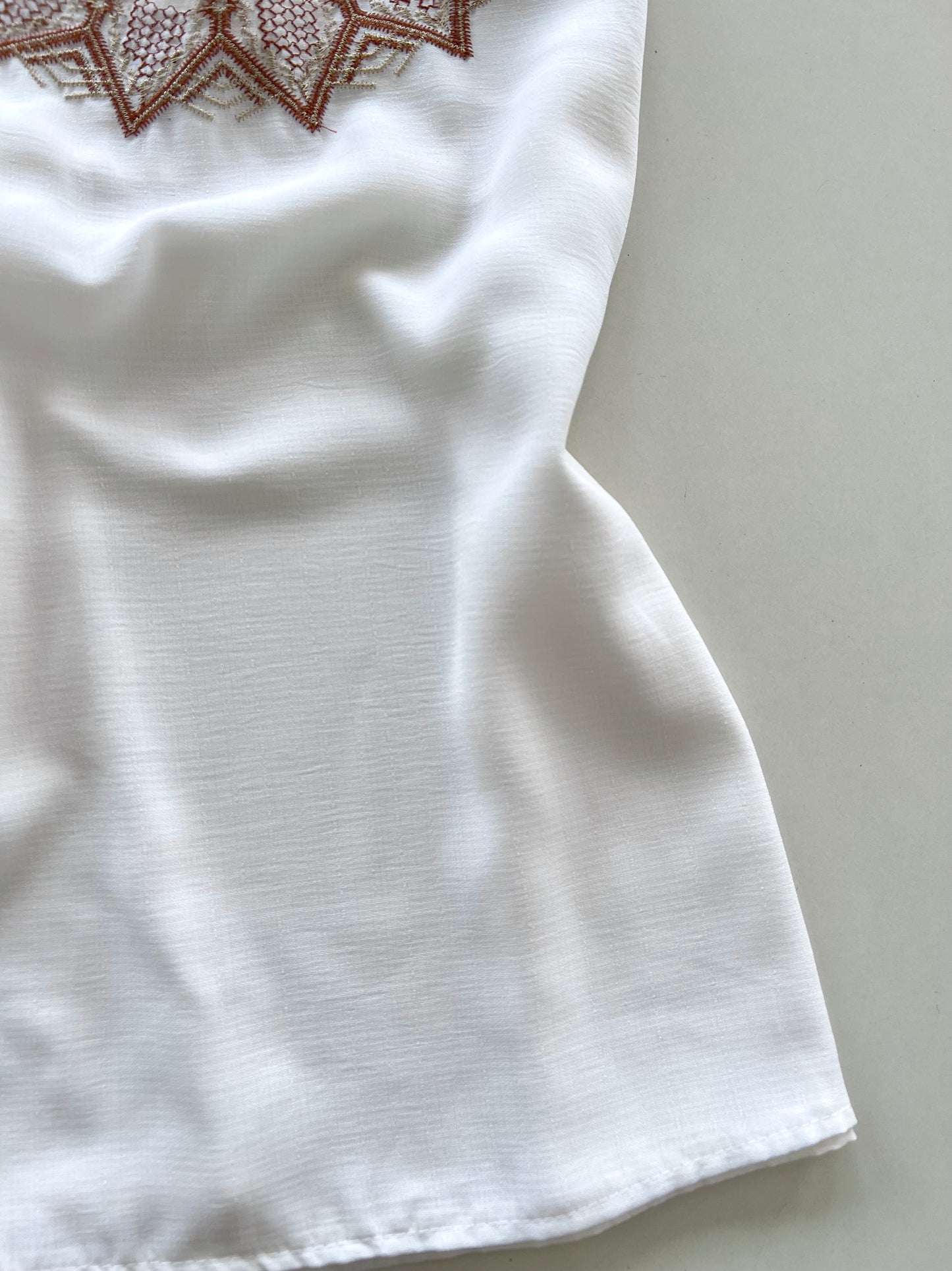 Embroidered Sheer Vintage Top-Bust 36