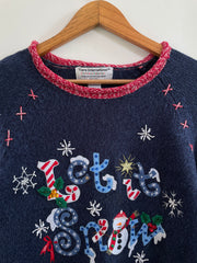 Tiara Embroidered Christmas Sweater-Bust 42