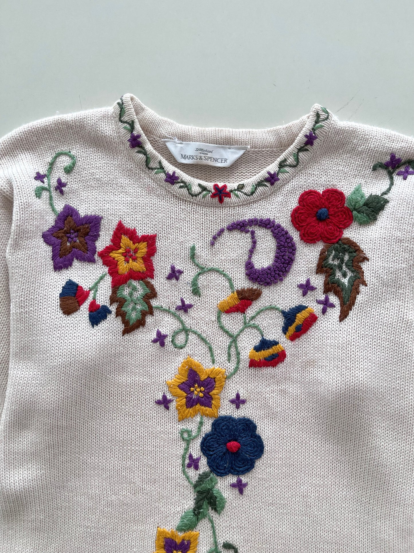 Marks & Spencer Vintage  Embroidered Sweater-Bust 42