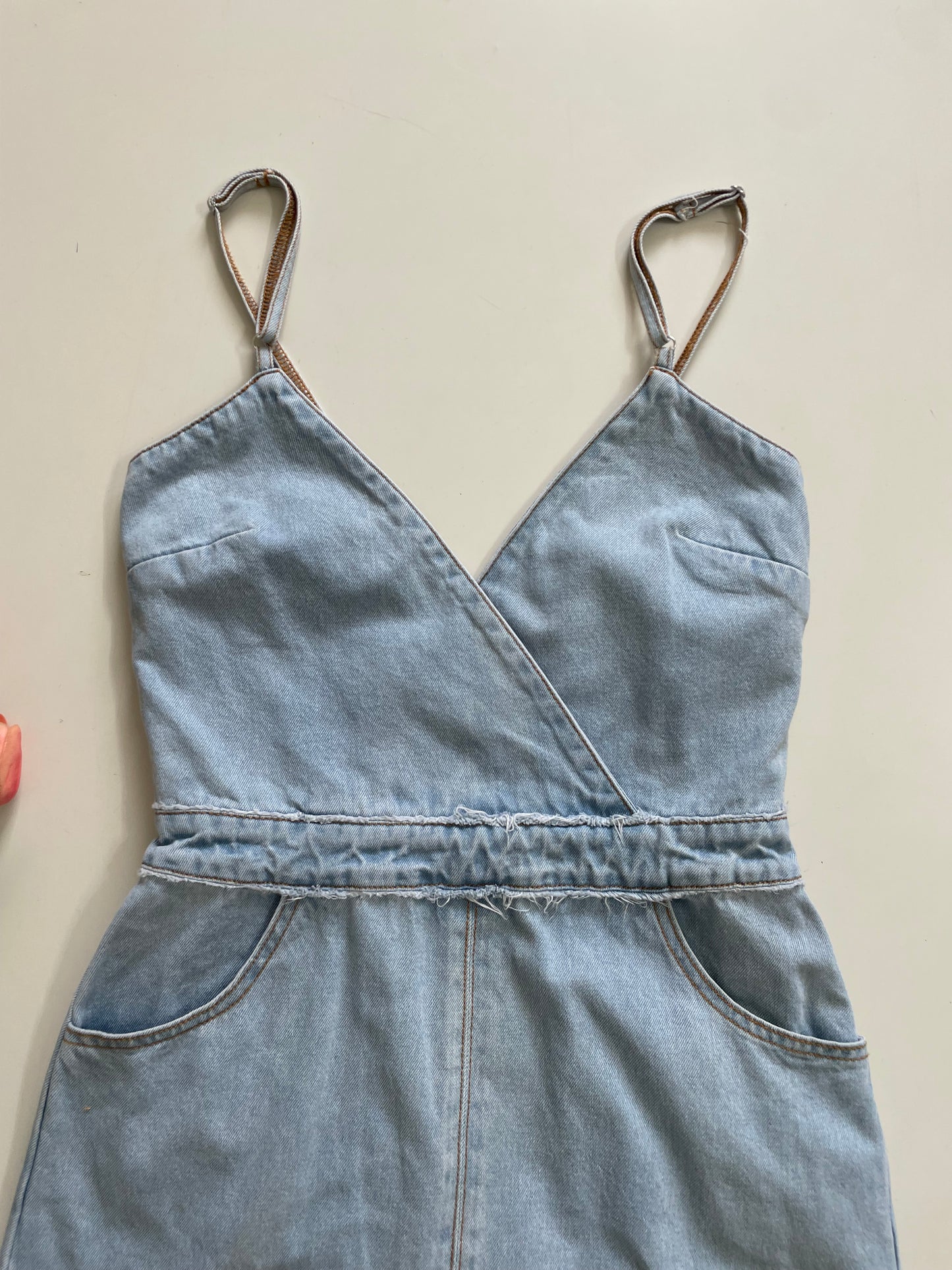 ICE BLUE DENIM DRESS - BUST 30 to 32