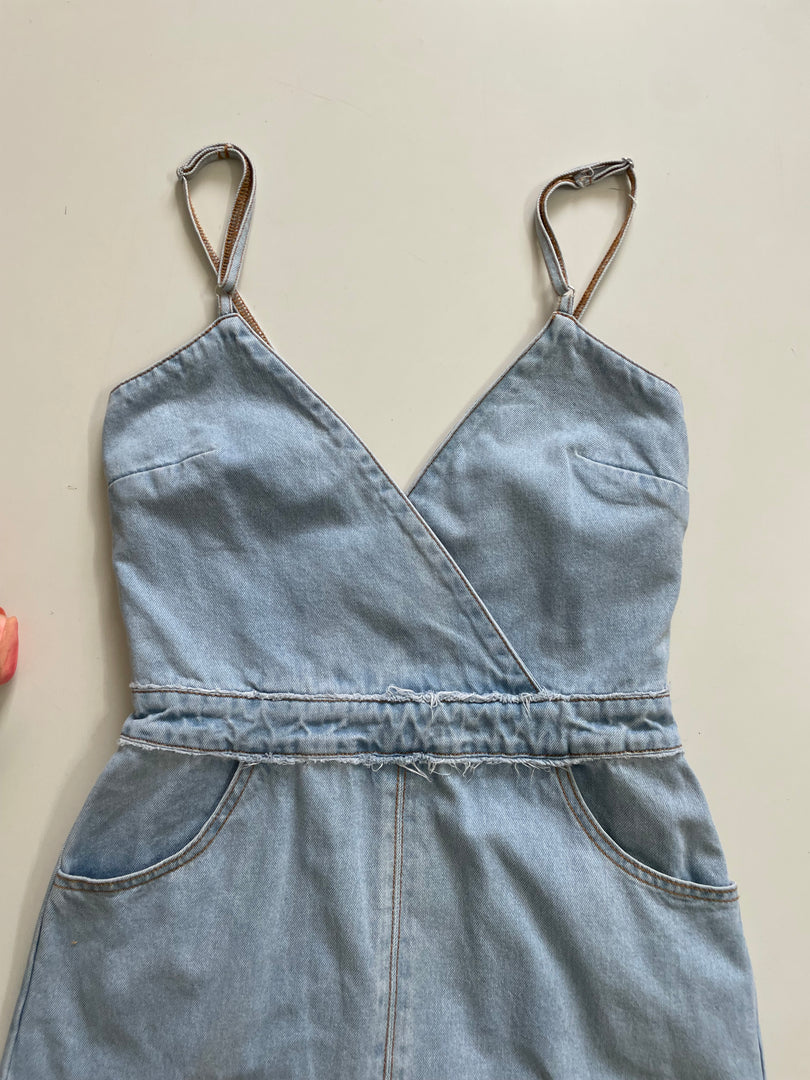 ICE BLUE DENIM DRESS - BUST 30 to 32