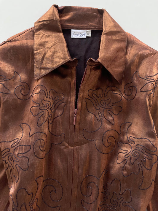 Mona Lisa Organza Embroidered Shirt-Bust 40