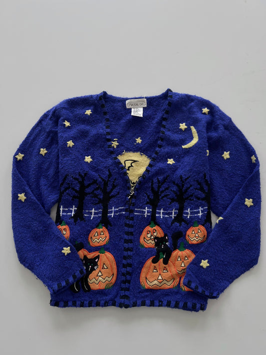 Mandal Bay Embroidered Christmas Zipper Sweater-Bust 46