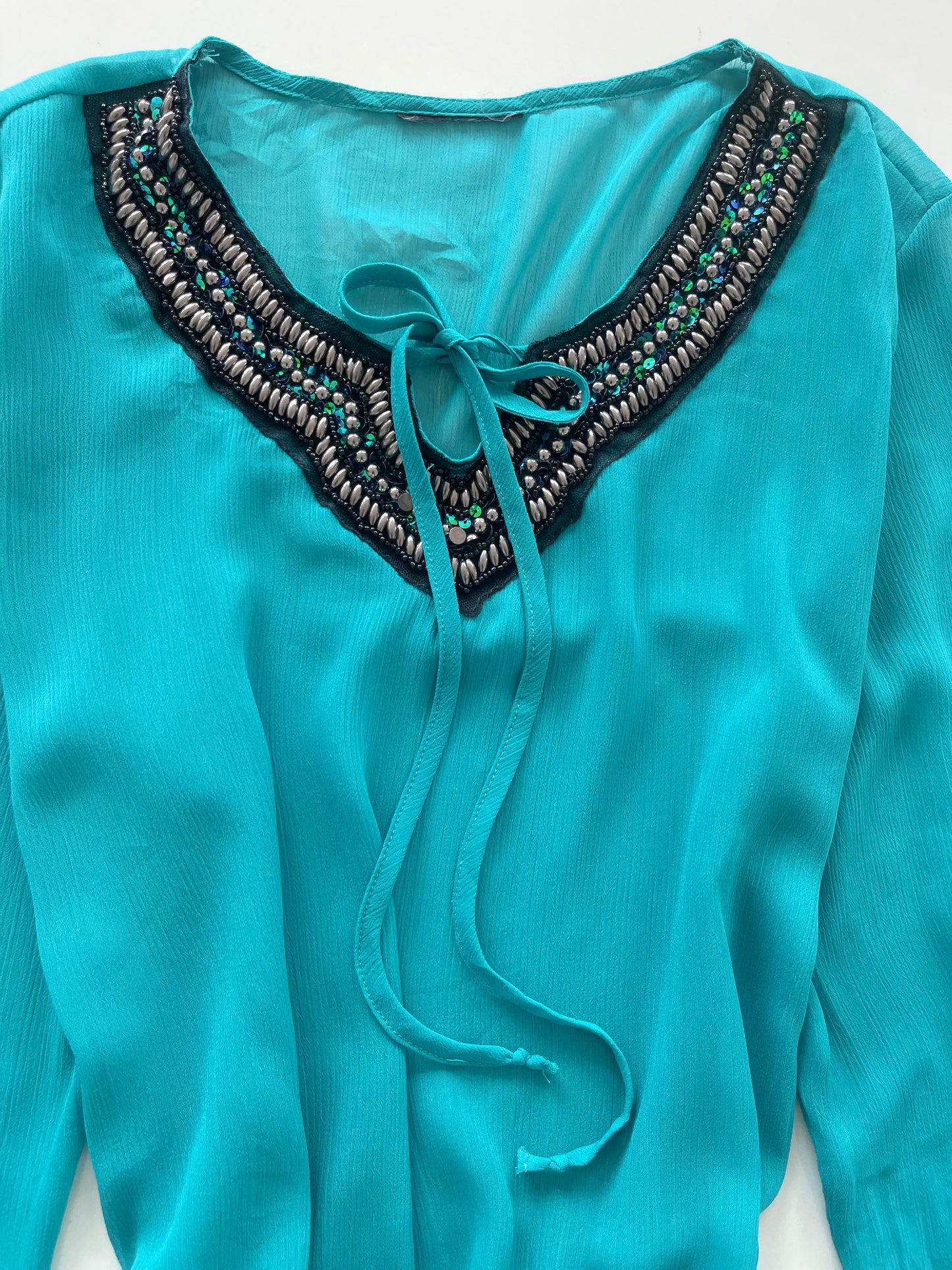 Sheer Embroidered Top-Bust 42
