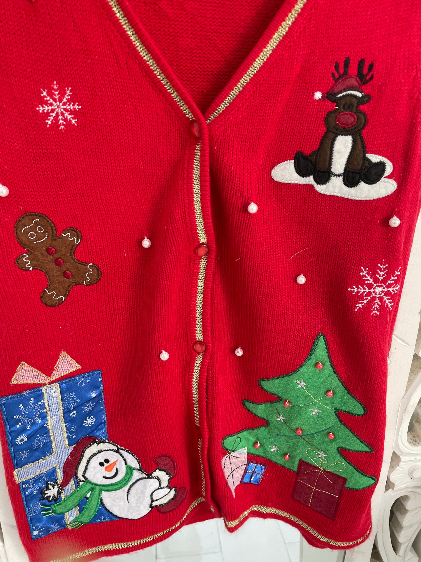 White Stag Christmas Sweater Vest-Bust 36