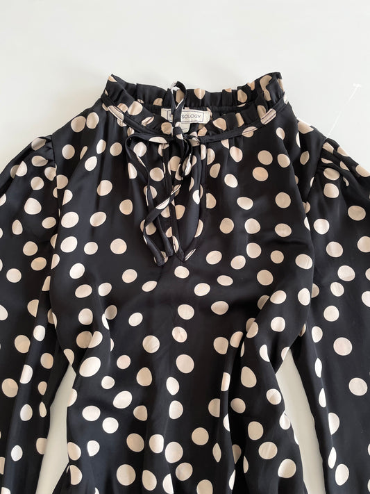 Blousology  Polka Dot Satin Top-Bust 36