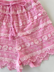 Cotton Embroidered Shorts-Waist 26 to 30