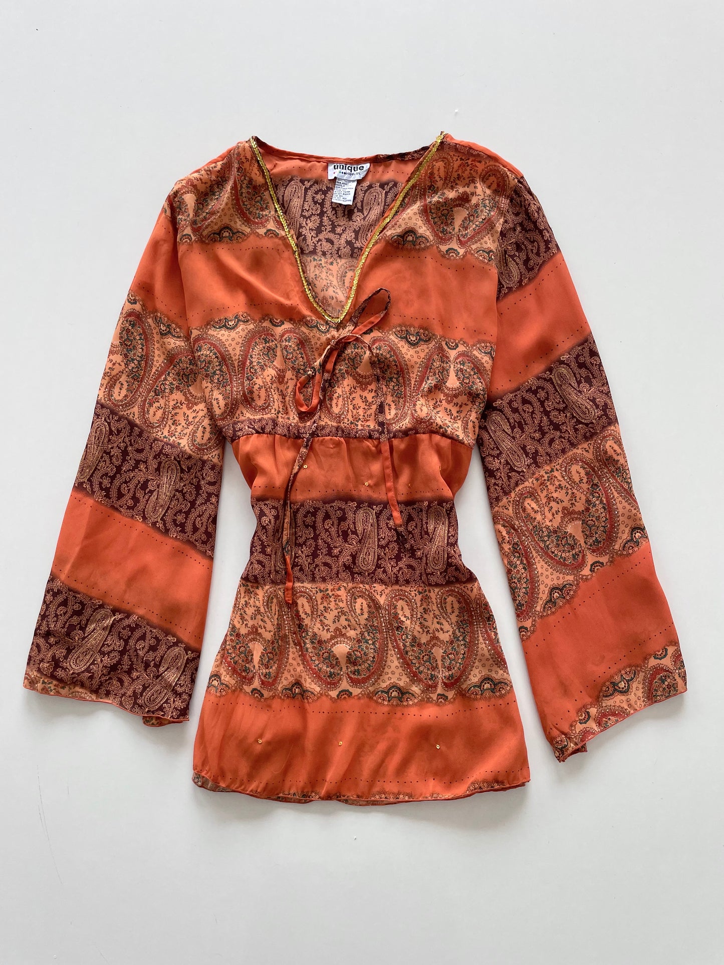 Unique Sequin Sheer Vintage Top-Bust 44