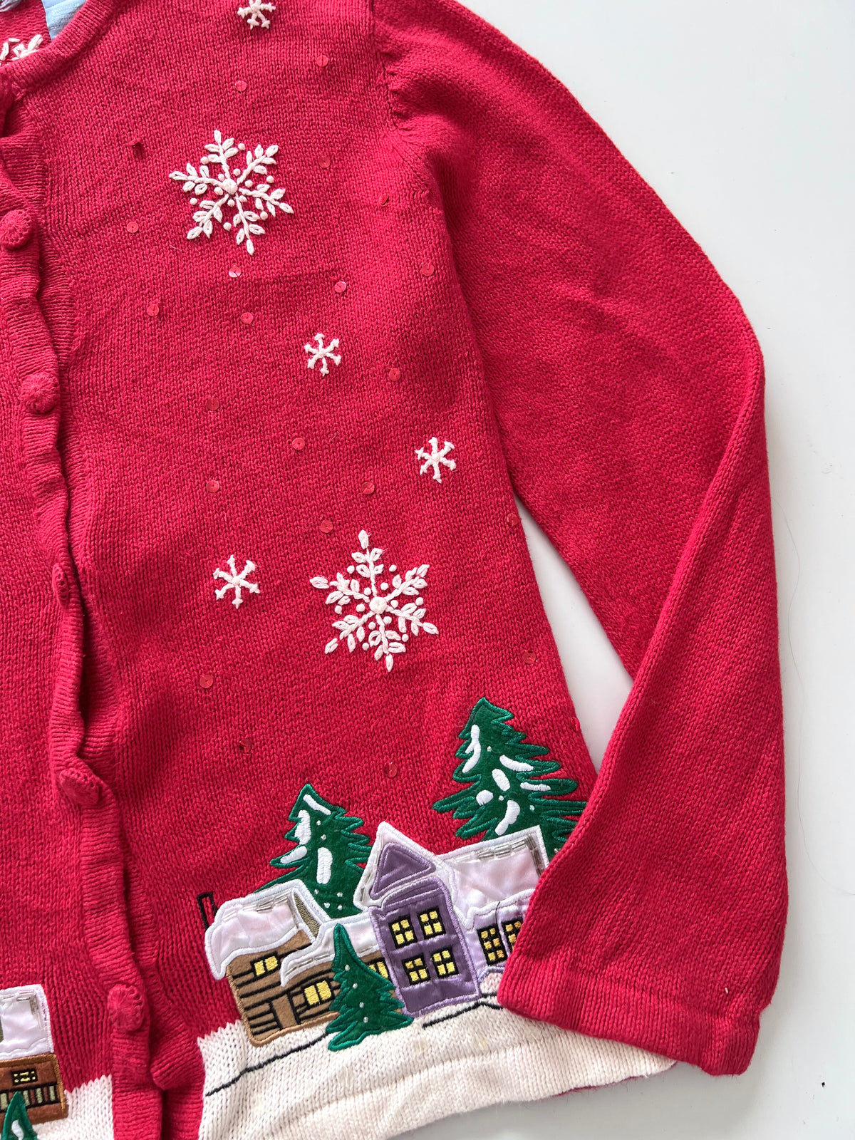 Christmas Embroidered Cardigan Sweater-Bust 46