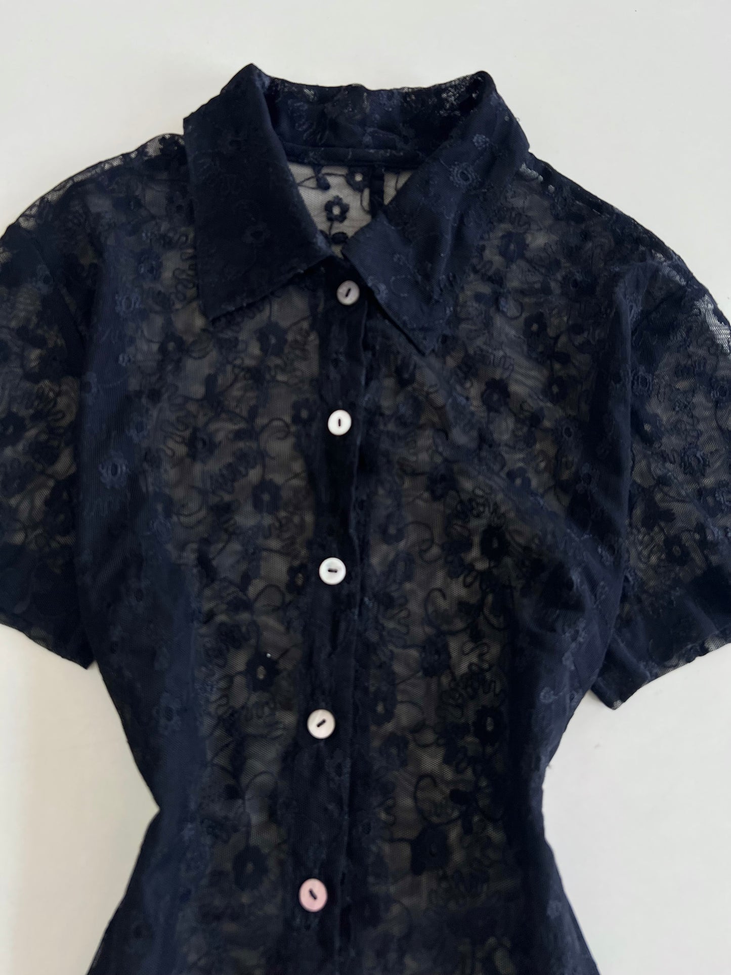 Lace Sheer Shirt-Bust 34