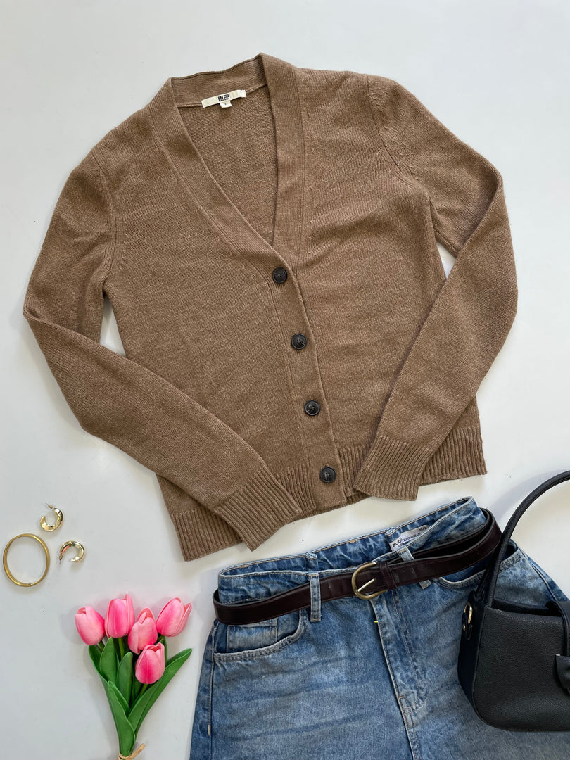 Uniqlo Brown Soft Cardigan - Bust 32 to 34