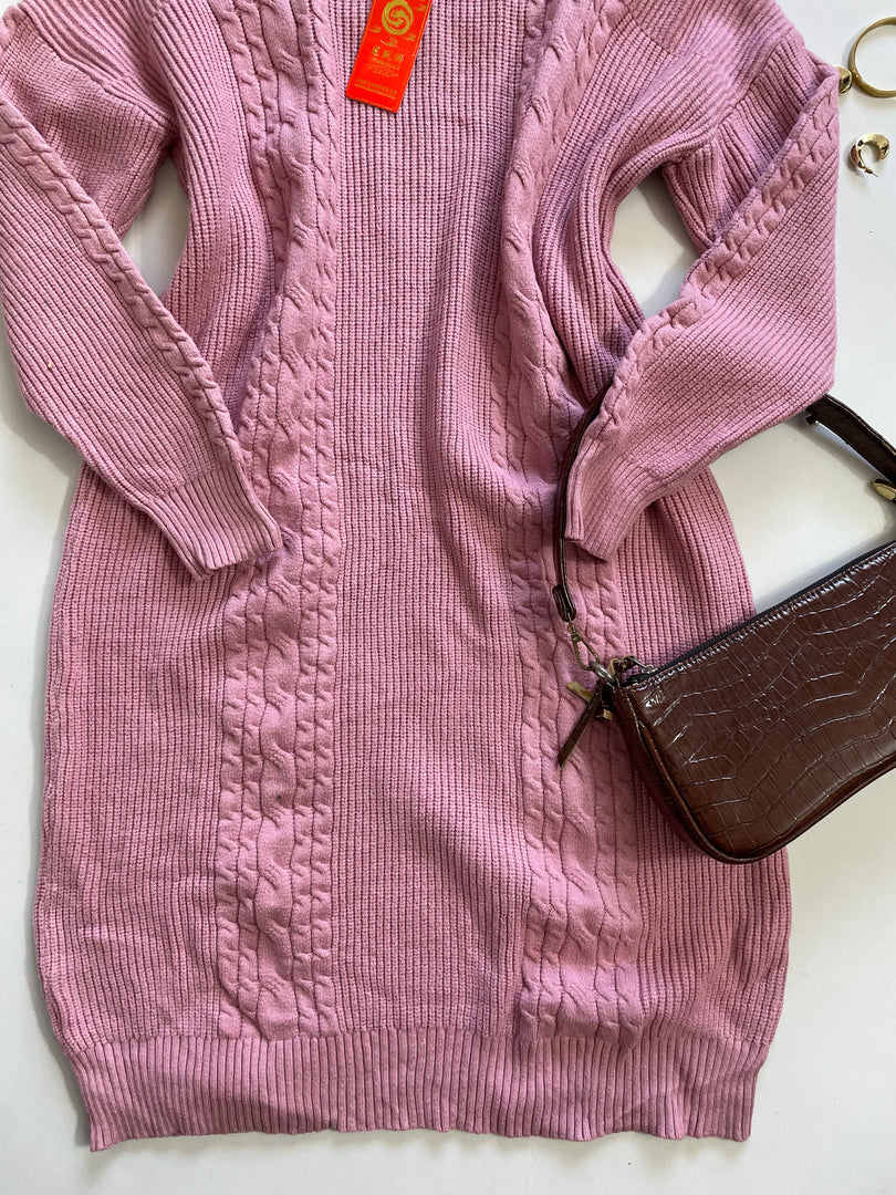 Hooded Pink Warm Winter Dress - Bust 44 to 46