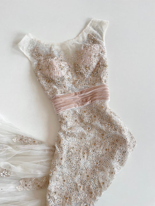Vintage Heavily Embroidered Dress-Bust 36