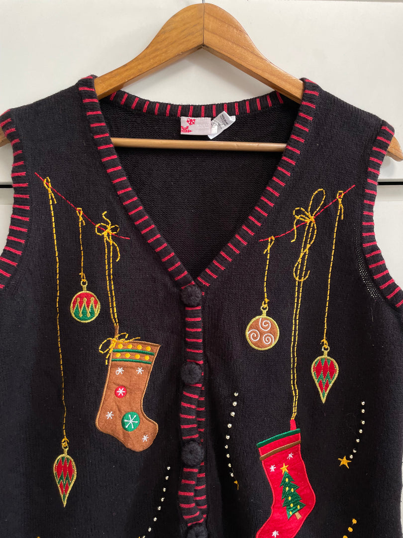 Vintage Christmas Sweater Vest-Bust 38