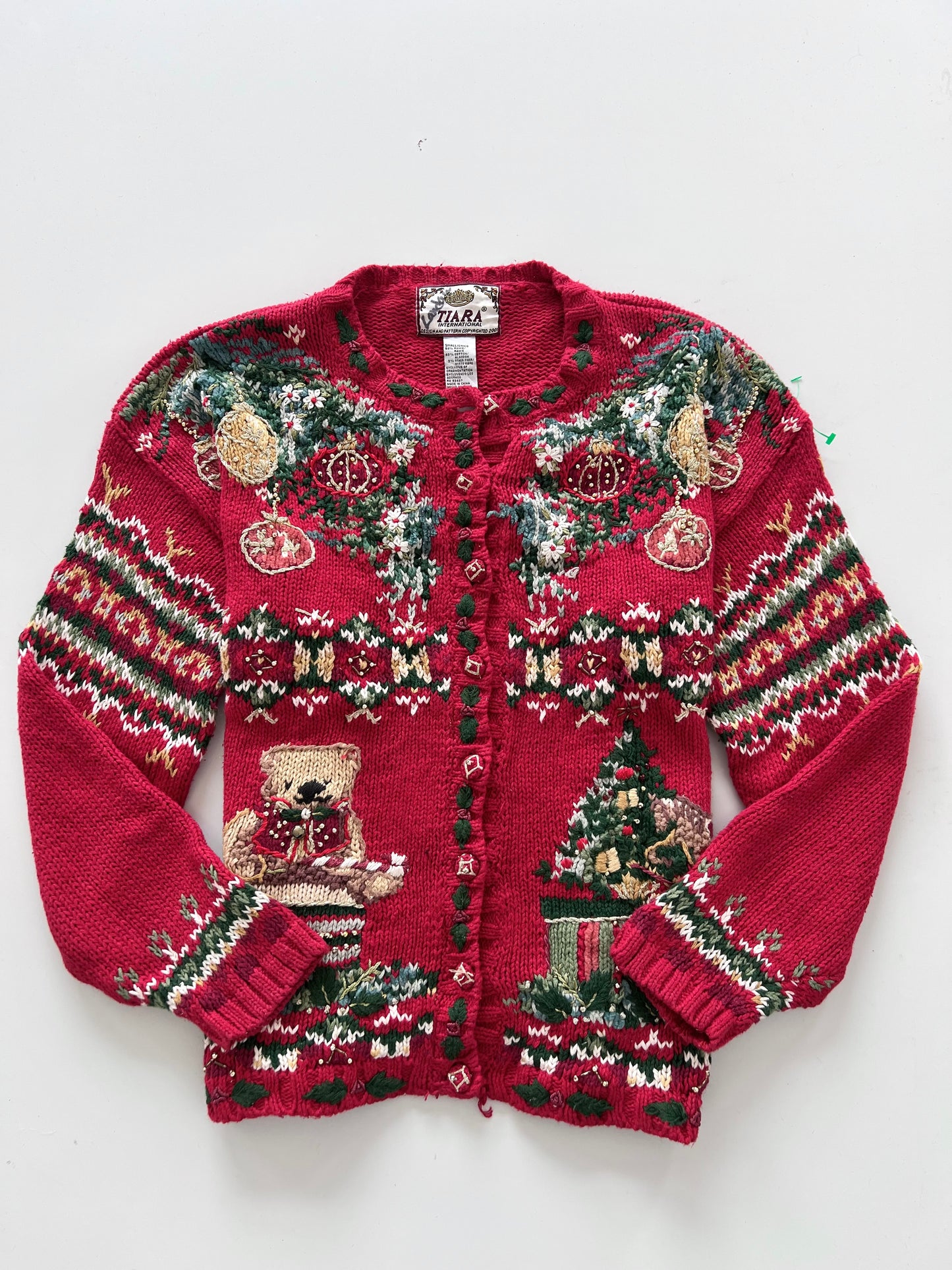 Tiara Embroidered Christmas Sweater-Bust 44