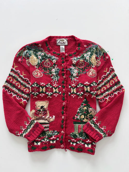 Tiara Embroidered Christmas Sweater-Bust 44