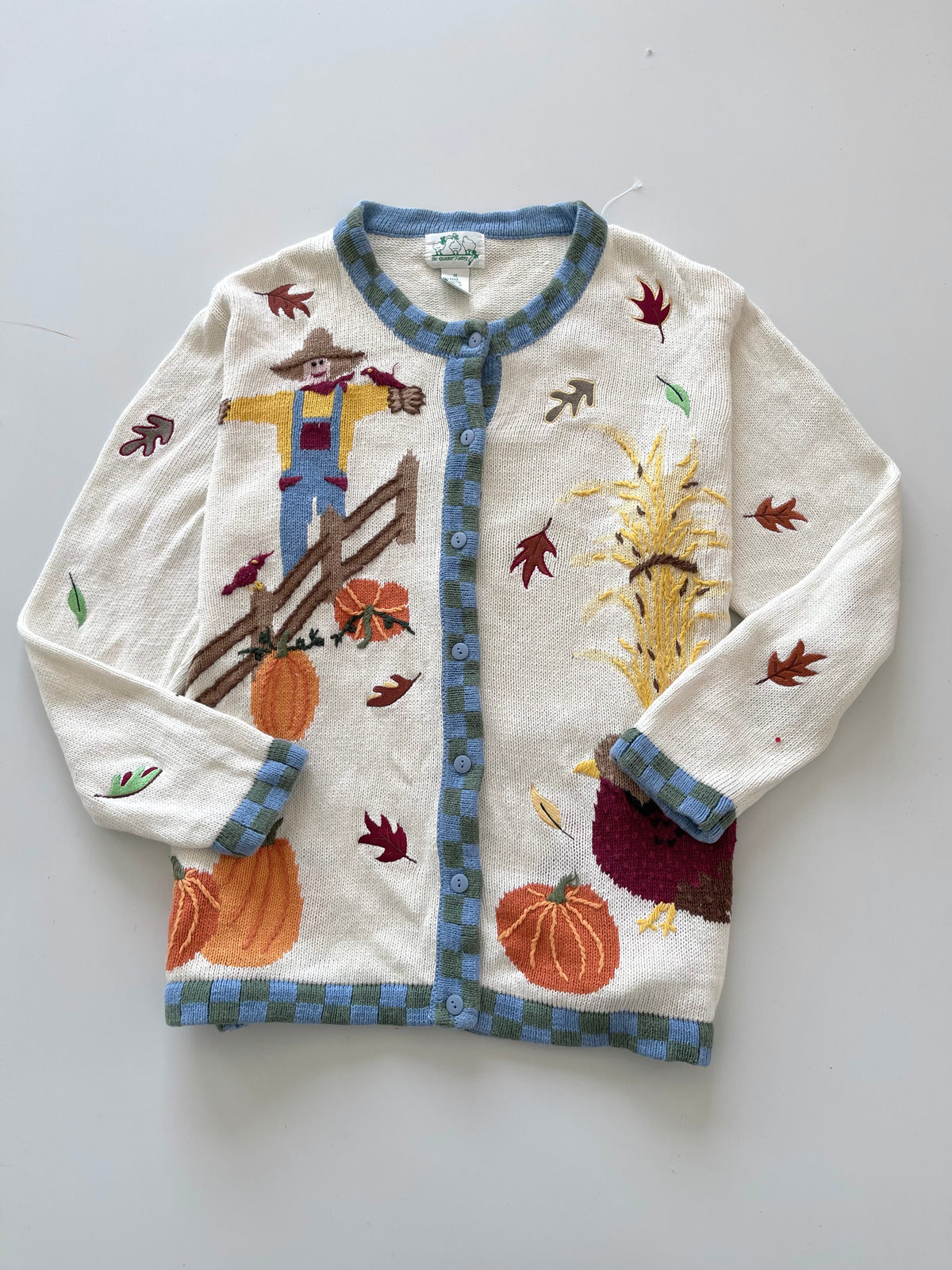 The Quacker Factory Christmas Embroidered Cardigan Sweater-Bust 52