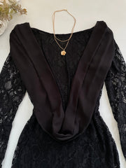 Lace Backless Dress-Bust 34