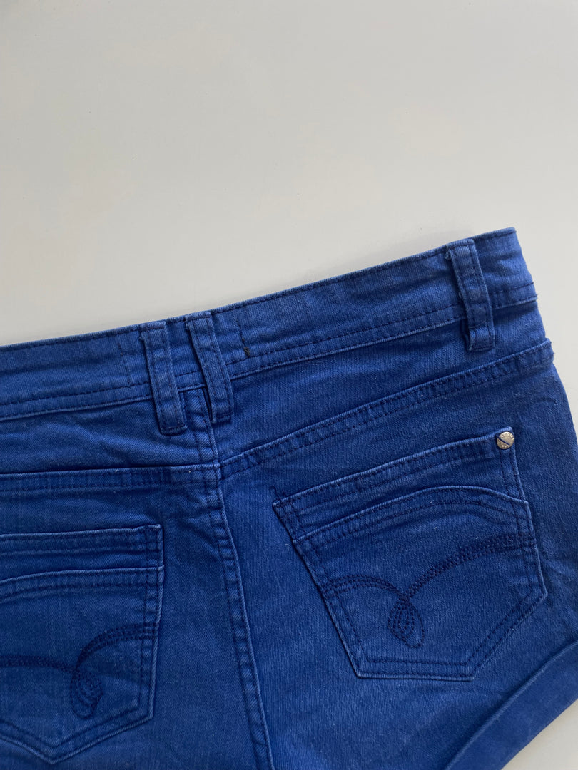 DEEP BLUE DENIM SHORTS - WAIST 28