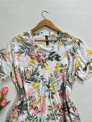FLORAL WHITE DRESS - BUST 48