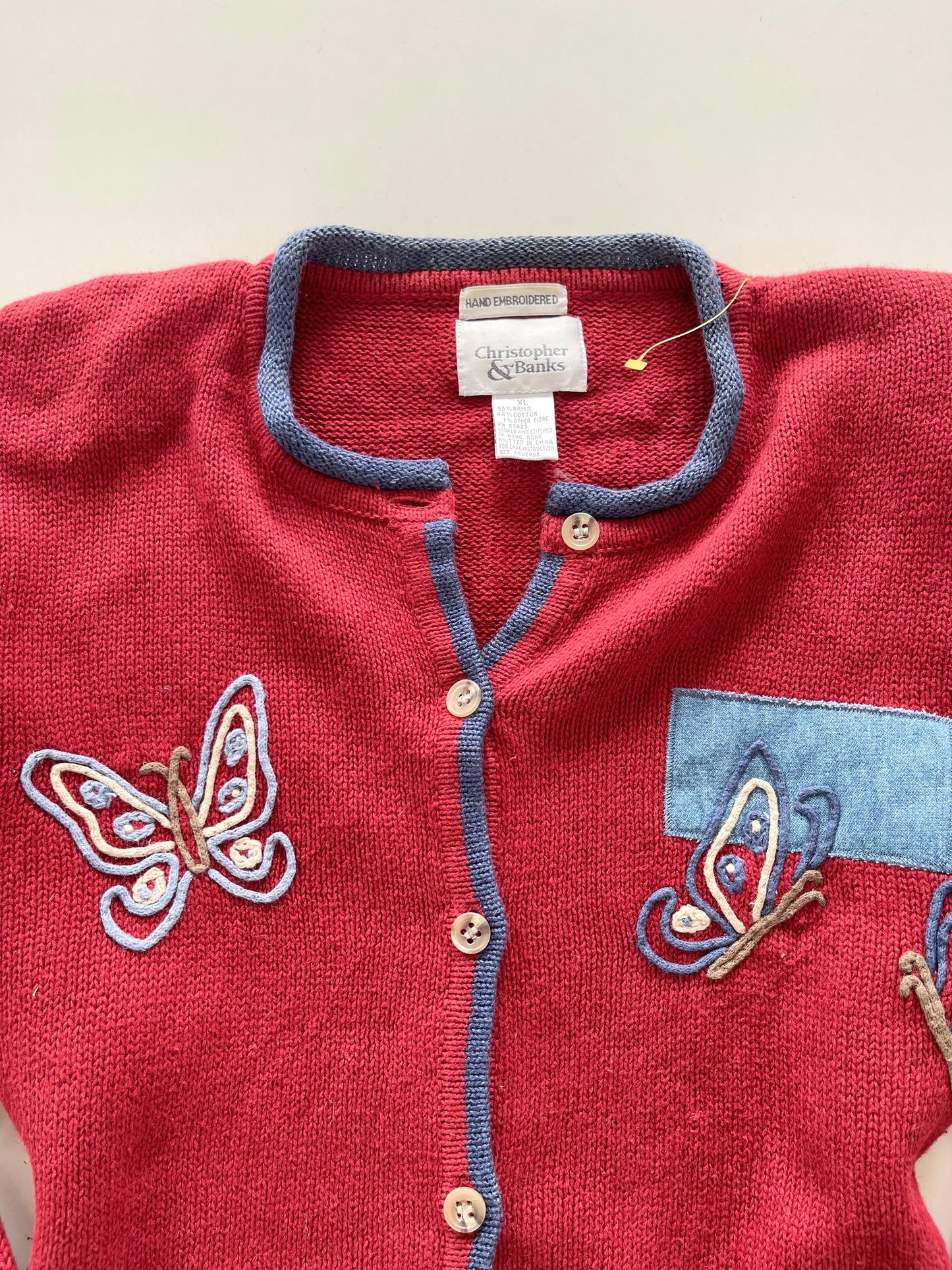 Christopher & Banks Embroidered Sweater-Bust 46